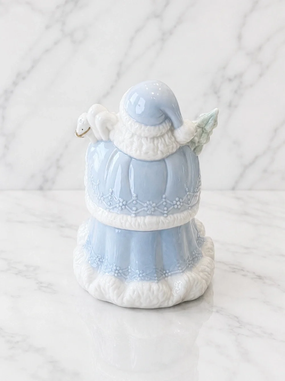 Ceramic Holiday Santa Claus Jewelry Box